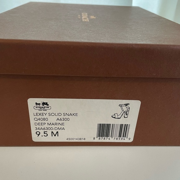 Coach Lexey Solid Snake skin embossed chunky heel sandals size 9.5 - Picture 6 of 6